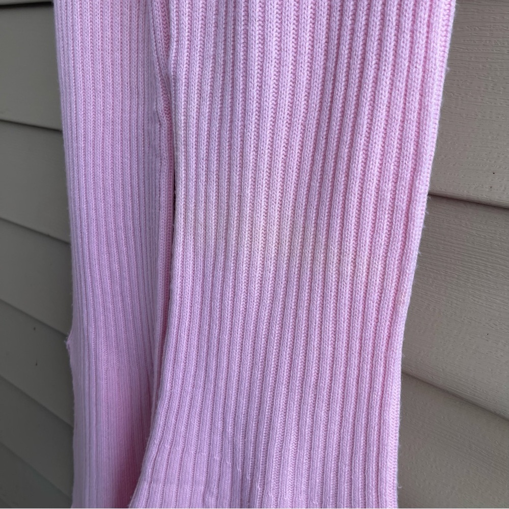 Something Navy Ribbed Knitted Split Flare Pants T… - image 3